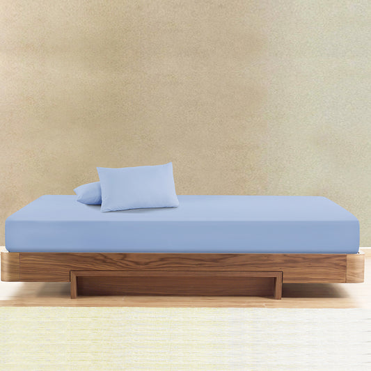 Microfiber Fitted Sheet Set - Sky Blue