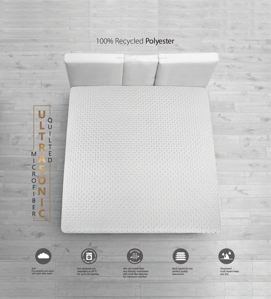 Microfiber Ultrasonic Quilted Waterproof Mattress Protector
