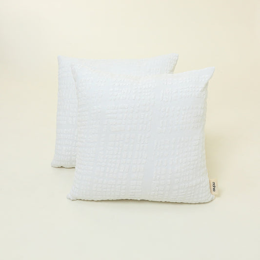 White Jersey Cushion Covers - (Pack of 2)