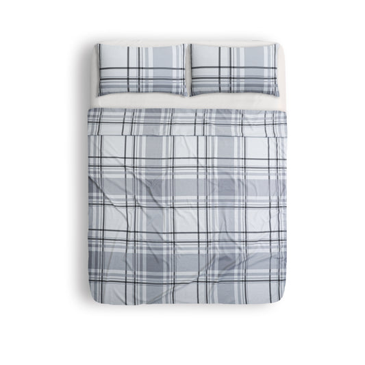 Grey Check Bed Sheet Set