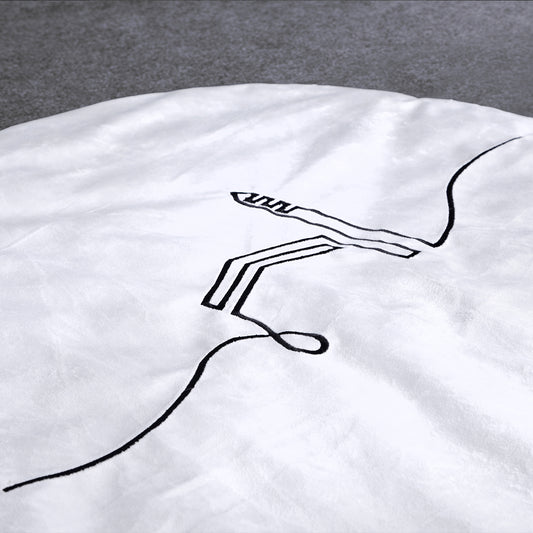 Premium Velvet Embroidered Prayer Mat - White